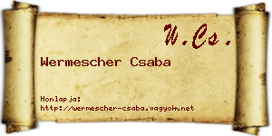 Wermescher Csaba névjegykártya