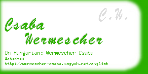 csaba wermescher business card